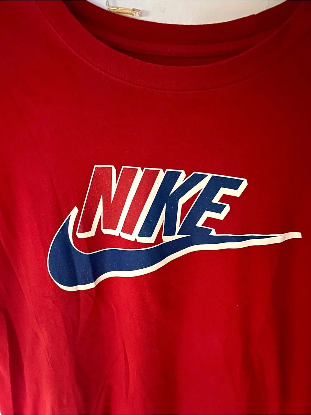 Nike Red Tee with Navy and White Logo